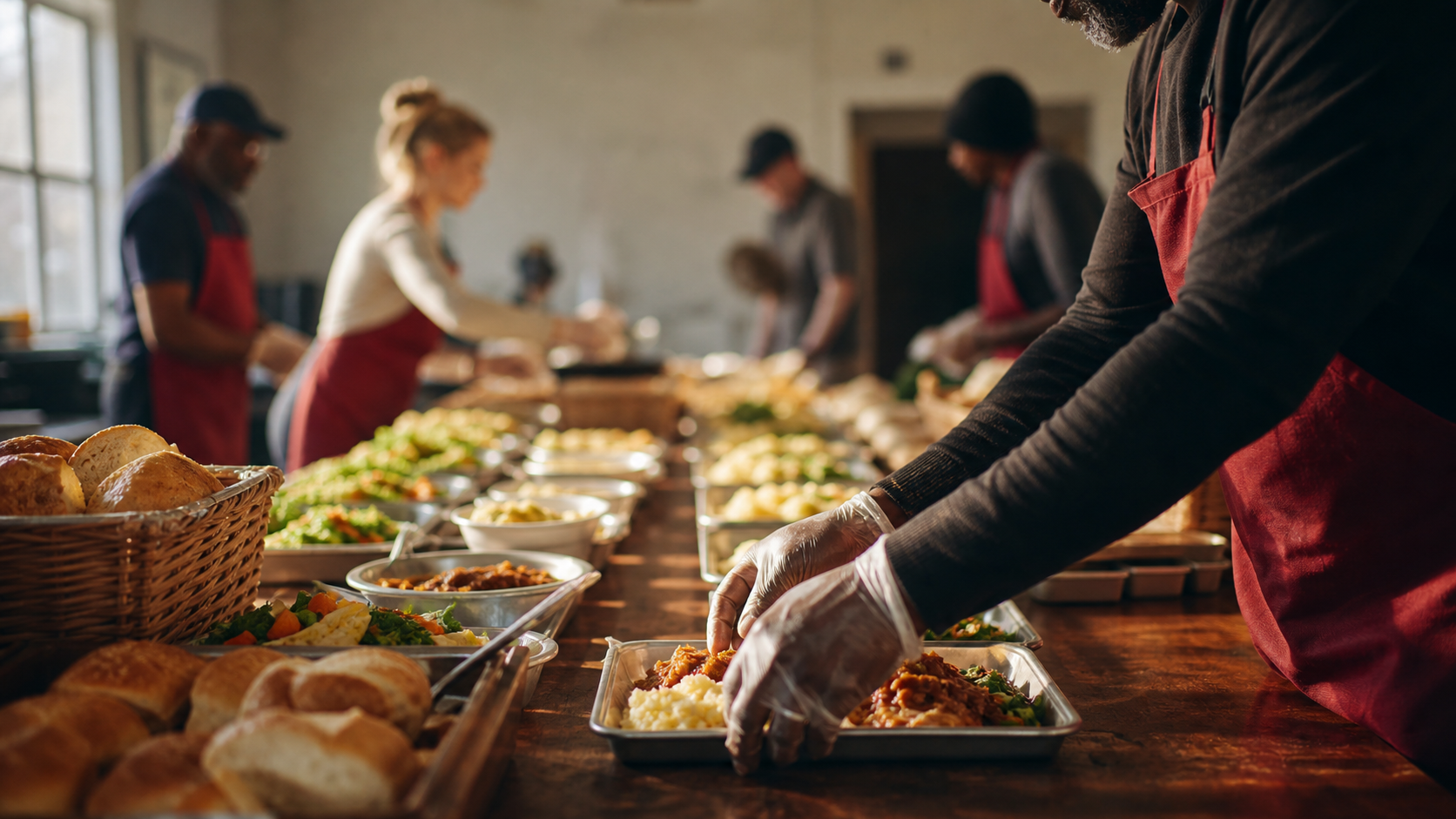 Meals prepared for soup kitchen service
